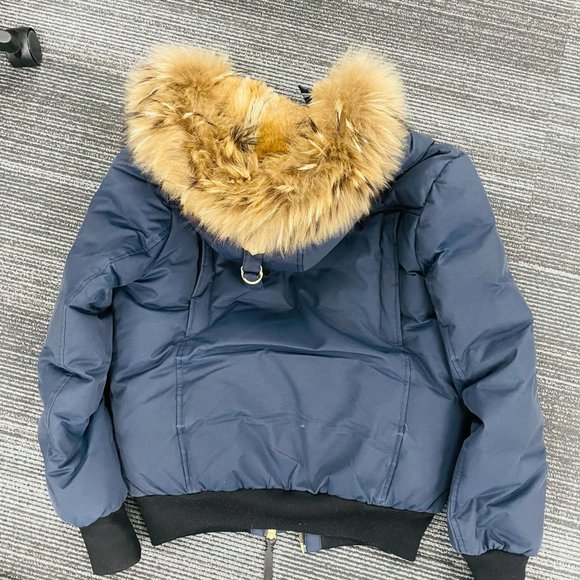Mackage Dixon Fur Trim Down Parka Jacket - Navy (used) - Picture 4 of 4